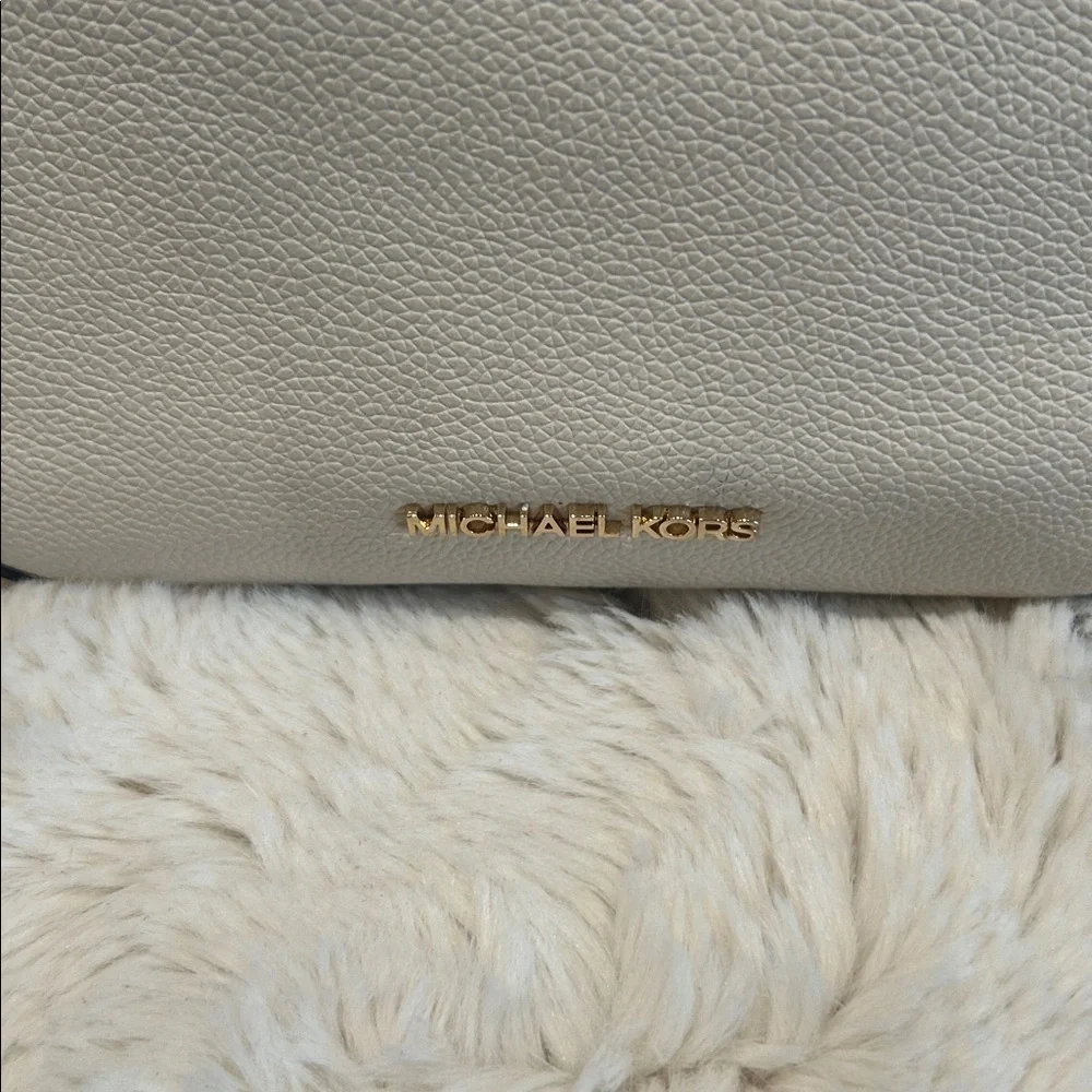 Michael Kors Creme Shoulder Bag with Gold Details